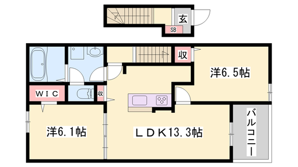 ハウオリエカヒの物件間取画像